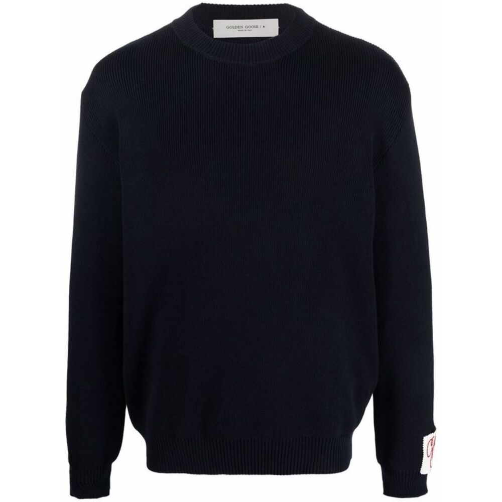 Golden Goose Men Pullover Girocollo A Coste Con Logo